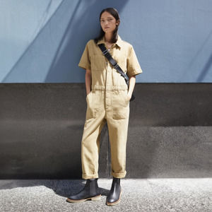 NWT Everlane The Supersoft Jean Coverall in Mustard Color